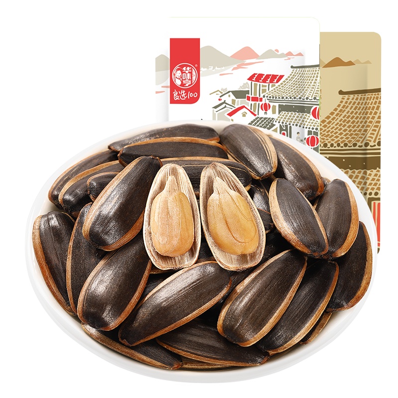 华味亨混合口味葵瓜子1kg(山核桃味+焦糖味)