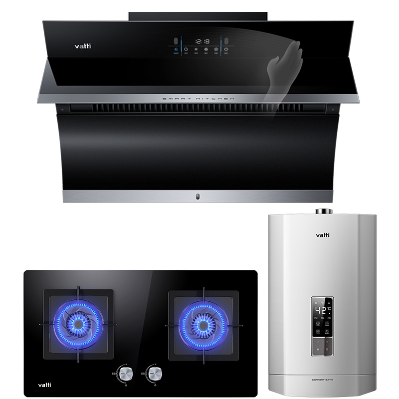 华帝(vatti)i11134+55B+i12052-16侧吸式抽油烟机燃气灶具热水器三件套 21立方高频自动洗 天然气