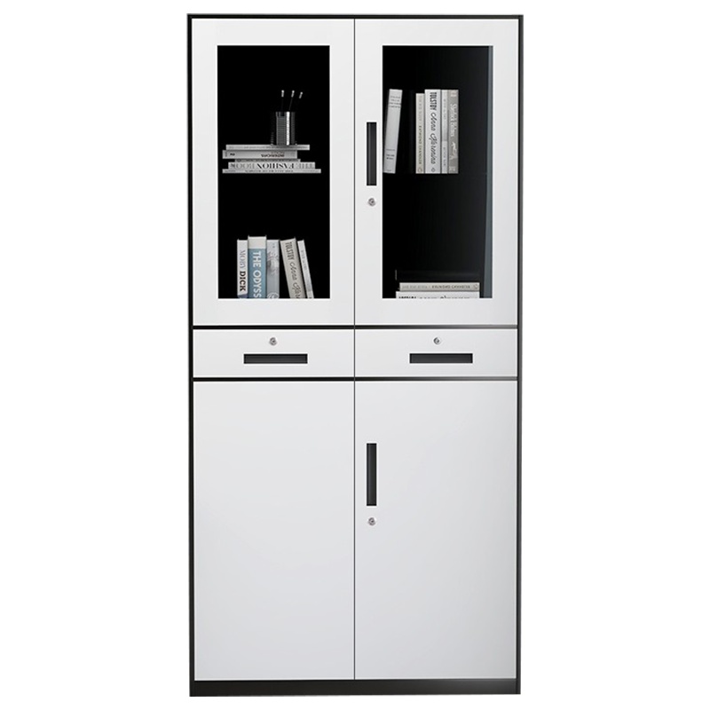 慧采云 办公家具优质钢制套色拆装中二斗办公铁皮柜文件柜柜子档案资料柜900*400*1850mm