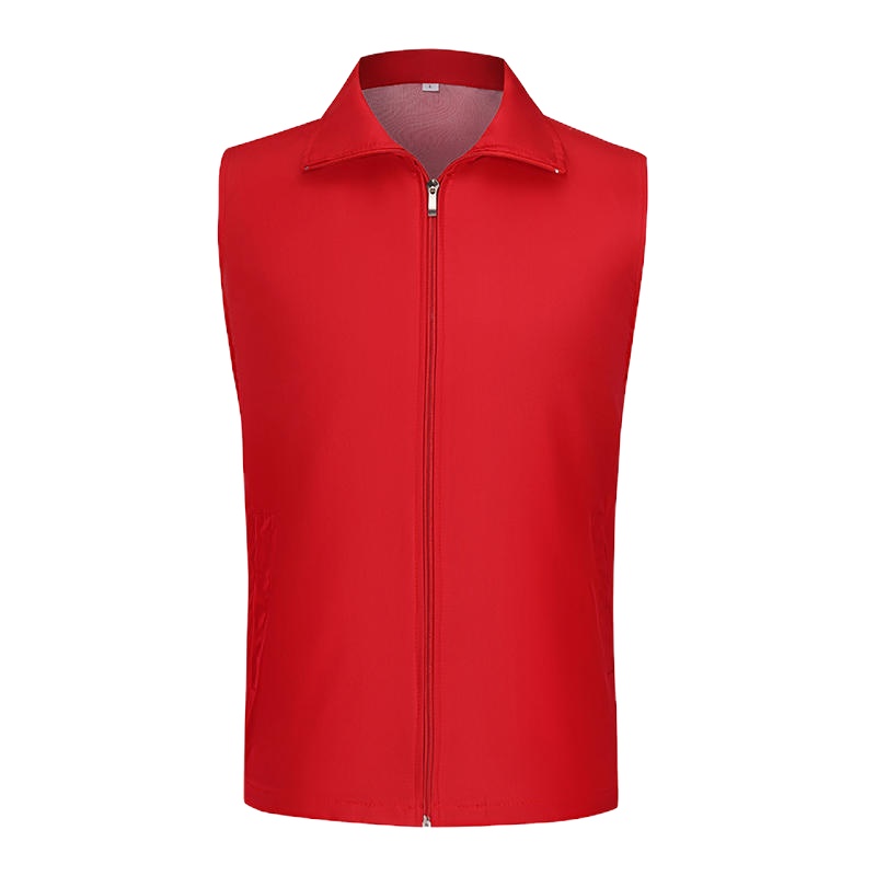 单层拉链马甲059