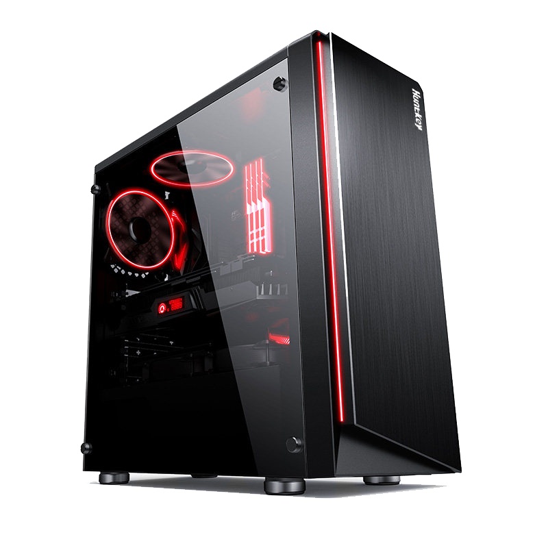 航嘉GX500V机箱台式机电脑机箱钢化玻璃大侧透游戏水冷防尘机箱