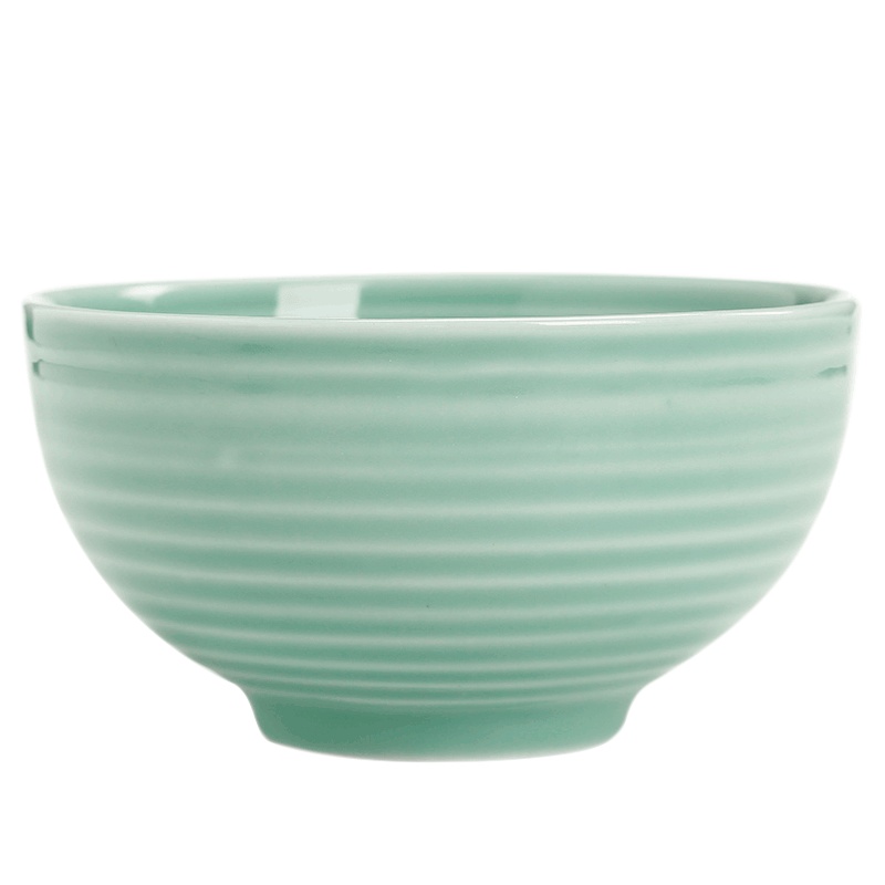 苏氏陶瓷 SUSHI CERAMICS 饭碗青瓷釉陶瓷碗高脚米饭碗5英寸面碗汤碗 4只装餐具套装