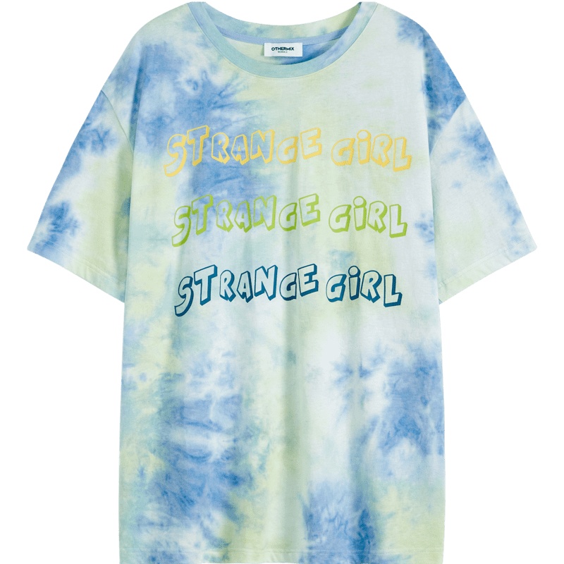 OtherMix青桔泡泡水t恤2021年夏季新款韩版设计师字母短袖女上衣