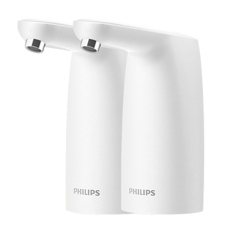 飞利浦(Philips)桶装水电动抽水机纯净水水泵上水器家用矿泉水压水器自动电动上水器白色小白豚AWP1720(两只装)