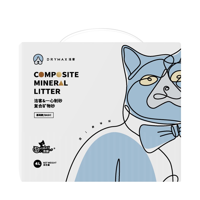 洁客(Drymax)一心制砂联名款快速结团复合矿物结团猫砂4L
