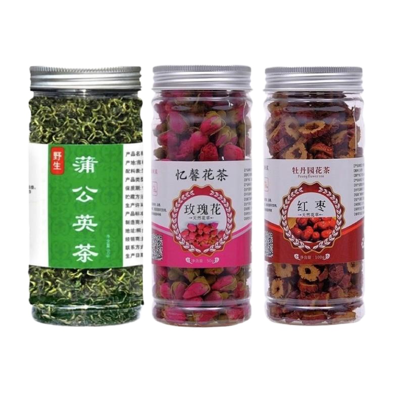 蒲公英茶蒲公英根茶菊花玫瑰花茶组合蒲公英+红枣+玫瑰花