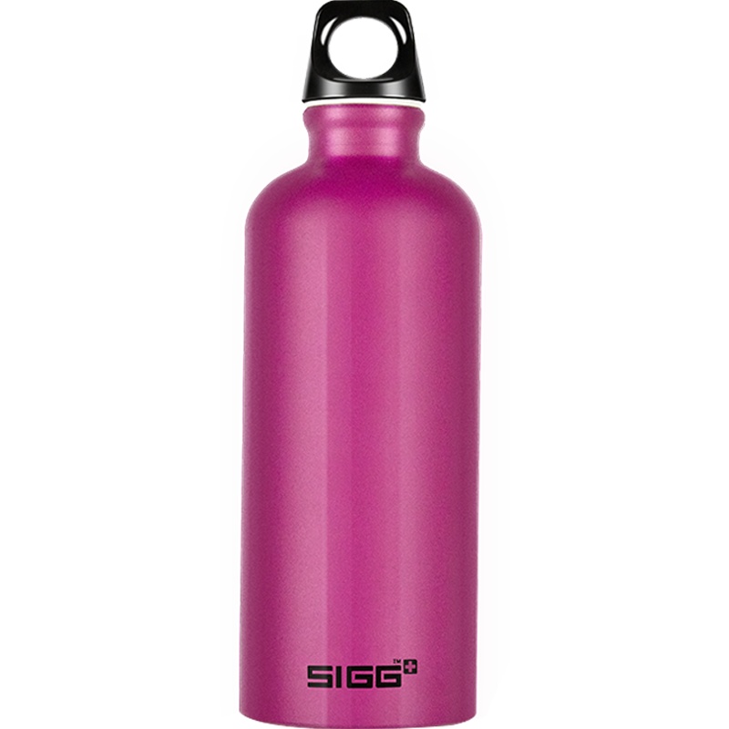 瑞士进口sigg希格运动水壶水杯男女户外骑行便携式大容量健身水杯子冷水杯时尚潮流铝杯水瓶 磨砂玫红600ml