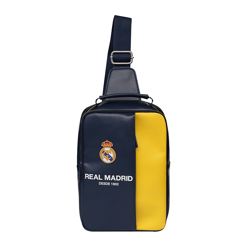 皇家马德里Realmadrid官方正品时尚男女士多功能大容量手提运动户外登山休闲健身训练商旅行电脑单肩小挎书包背包蓝色