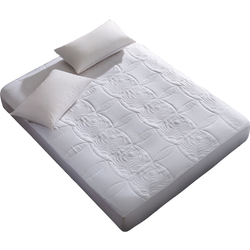 康尔馨酒店床笠保护垫子床垫1.8m床褥席梦思防滑可水洗保护垫双人-羽毛花保护垫