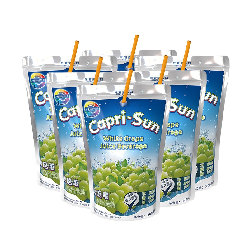 果倍爽 [2份装]白葡萄汁200ml*6袋整盒装 儿童宝宝果汁饮料富含维生素