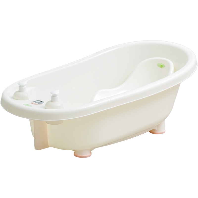 DuDi/青蛙嘟迪 母婴幼儿童婴儿浴盆感温婴幼儿加厚洗澡盆新生儿多功能沐浴盆男女宝宝可坐可躺浴盆(不含浴床) 粉白色