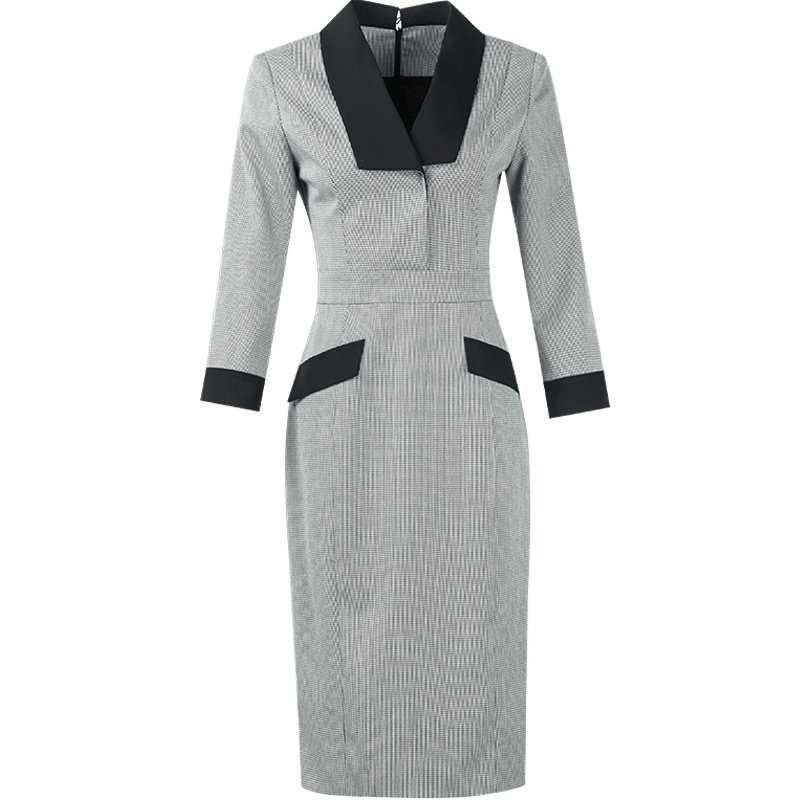 晚白2021春季新品通勤职业修身显瘦高腰百搭常规包臀裙连衣裙女