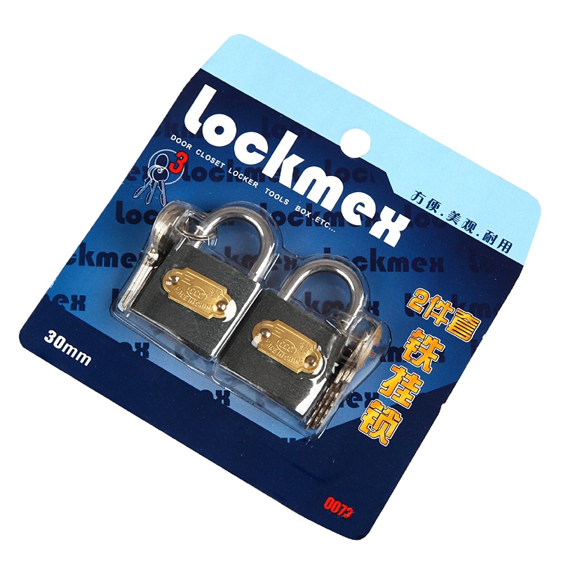 企购优品赛拓（SANTO)0073铁挂锁套装房门锁大铁门锁宿舍锁抽屉锁柜门锁防盗窗锁【小号30mm*2个装】