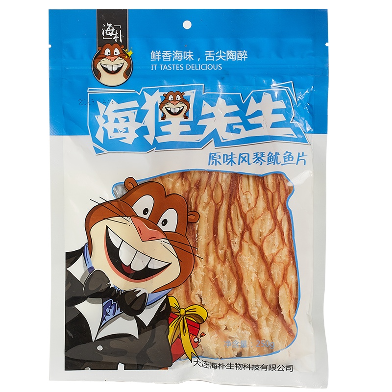 海狸先生手撕风琴鱿鱼丝250g铁板大鱿鱼片即食鱿鱼条鱼片干货大连 原味*1袋装(休闲零食)