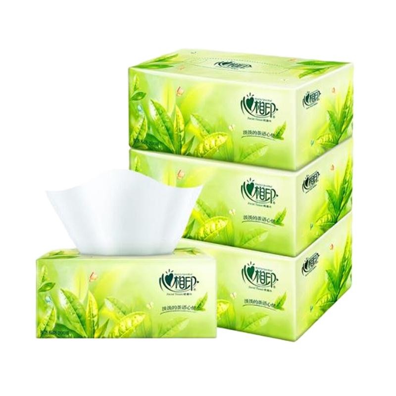 心相印面巾纸茶语系列200抽盒装抽纸 12提/整箱H200