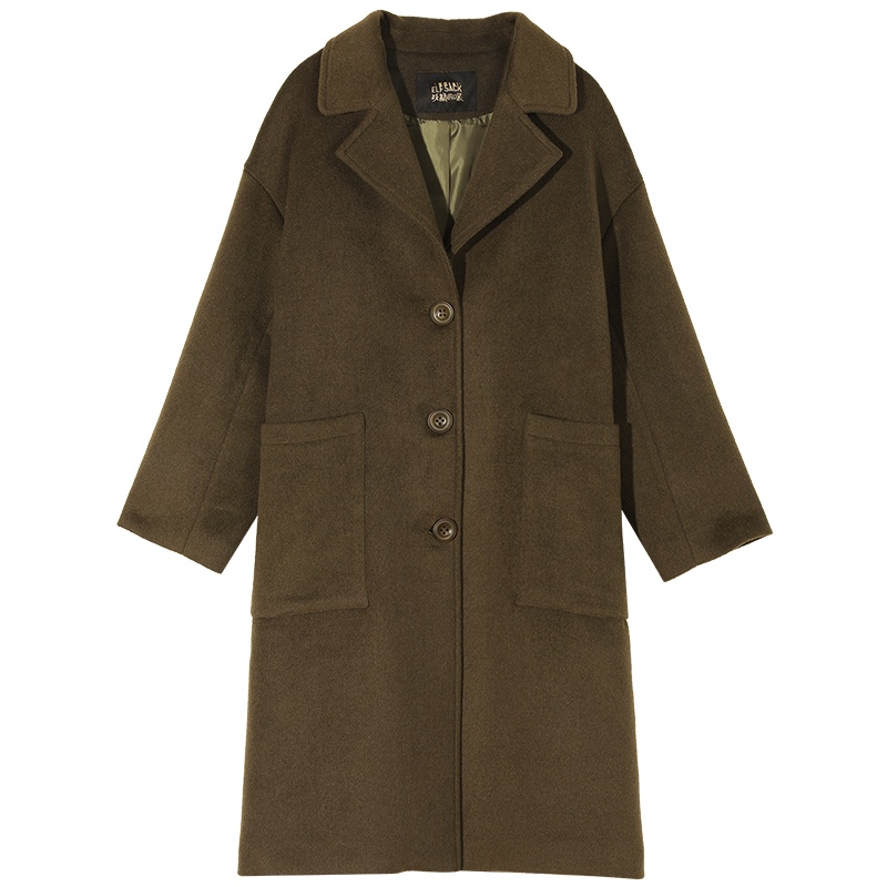 妖精的口袋日系长款过膝毛呢大衣2019冬季新款女流行小个子外套潮