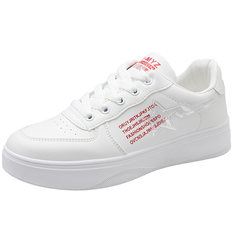 狄恩纪韩版休闲小白鞋女式夏季时尚白色潮板鞋平底百搭运动潮鞋