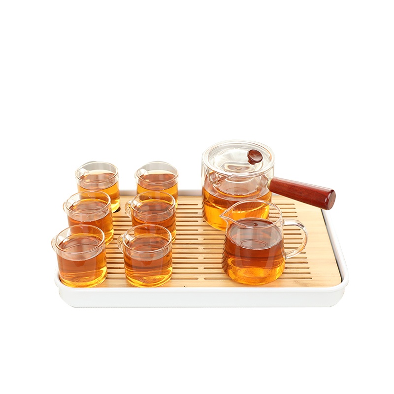 唐宏坊 耐热玻璃茶具套装家用带过滤功夫茶具耐高温透明加厚玻璃花茶壶公道杯茶杯泡茶组合办公室品茶杯子套装