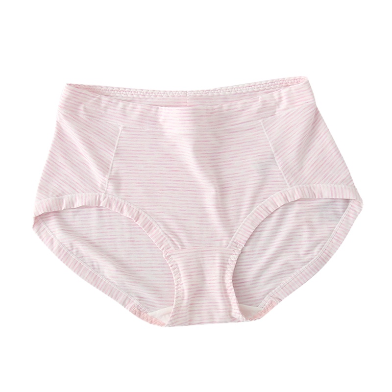 AB内裤女士莫代尔彩条纤维薄款弹力收腹裤大码平角裤内裤女舒适