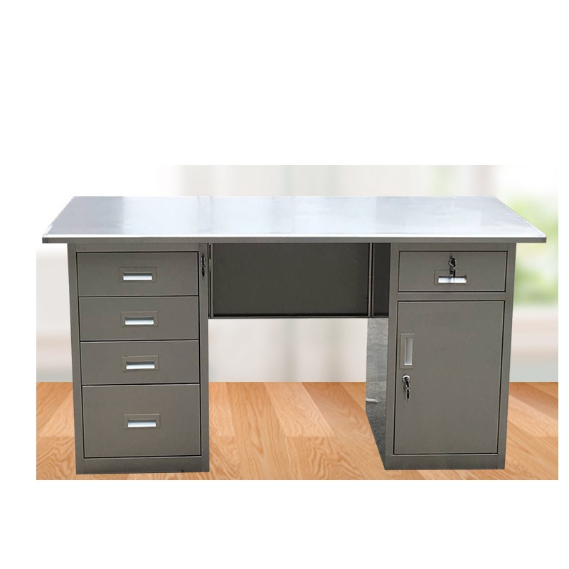 304不锈钢办公桌带抽屉电脑桌车间工作台家用写字台医疗实验台1.2