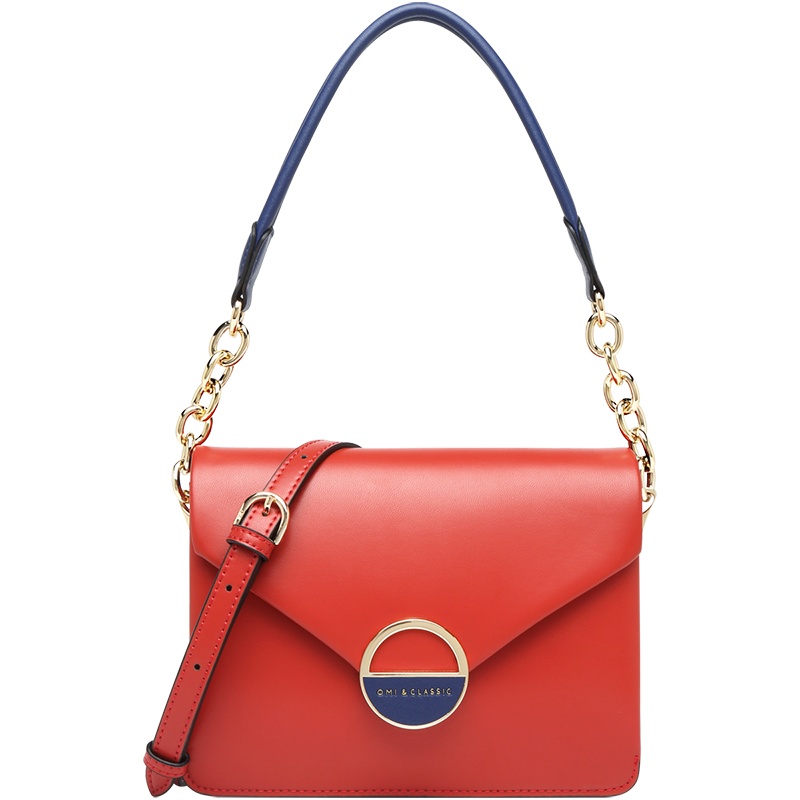 欧米OMI包包女2019秋冬新款纯色百搭斜挎包时尚手提链条包单肩包
