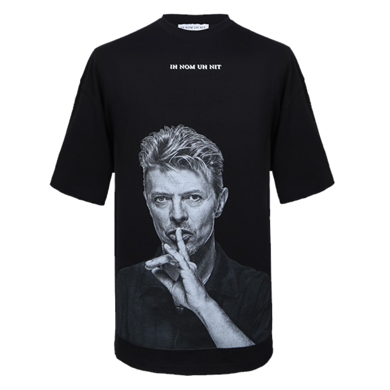 IH NOM UH NIT男士黑色棉质圆领短袖T恤衫NUS19216 009