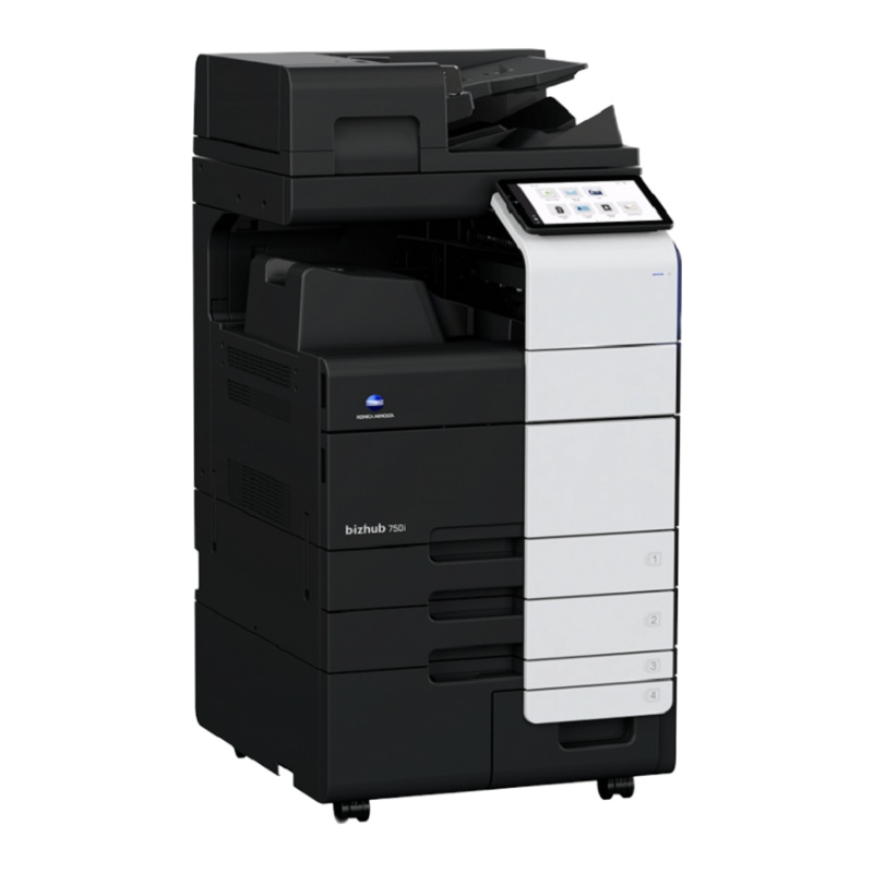 柯尼卡美能达Bizhub 750i A3高速黑白多功能复合机 10.1英寸超大触摸屏 双面同步扫描 四纸盒标配 替代老款Bizhub 758/958