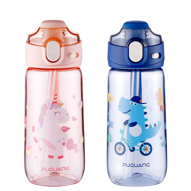 富光FUGUANG儿童吸管水杯幼儿园小学生带吸管可爱便携水壶夏季直饮杯男女WFS1051-400