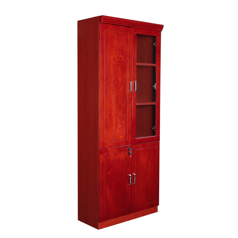 [红心家居]书柜书架 2门玻璃门办公柜 文件柜 资料柜