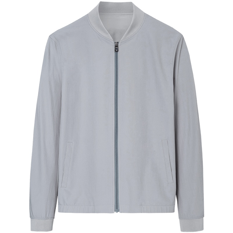 才子男装棒球领夹克男士2021年春季修身薄款商务休闲飞行员外套潮