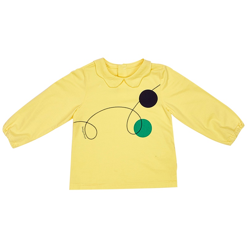 婴姿坊宝宝翻领Tt恤婴儿上衣春秋女童春装儿童娃娃领打底衫