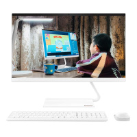 联想(Lenovo)AIO逸 网课商务办公学习台机高性能娱乐家用一体机台式机电脑23.8英寸(R3-4300U 8G 256G SSD 高清显示屏)白