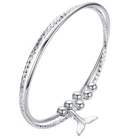 佰色传情(BRIR)S990纯银手镯女细圈多环实心银镯子女生手饰品银饰