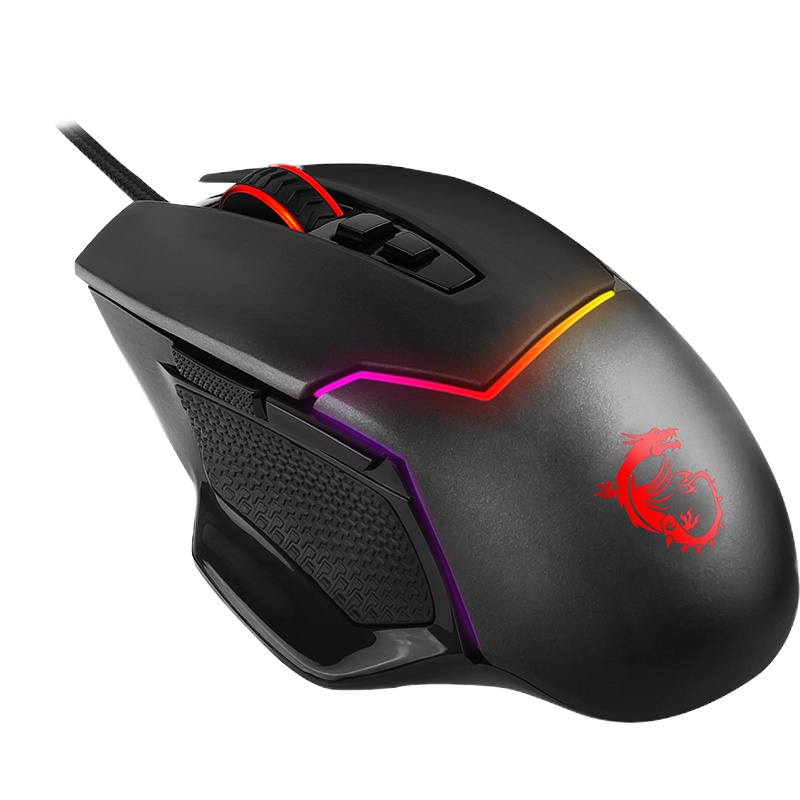 微星(MSI)GM20 电竞鼠标 有线 RGB炫光 信仰龙魂灯 吃鸡鼠标 游戏鼠标 人体工学 黑色