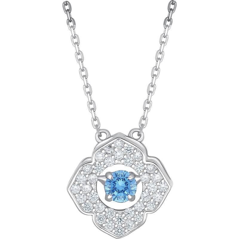 周大生S925银镶锆石灵动项链