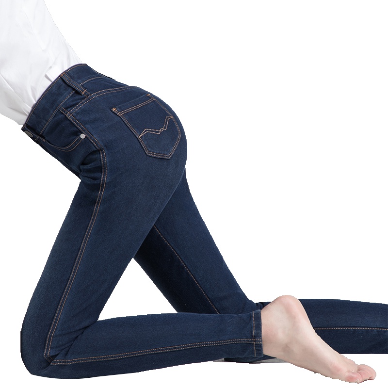 丝柏舍2019秋装女时尚纯色显瘦修身气质长款牛仔裤S93T4148K