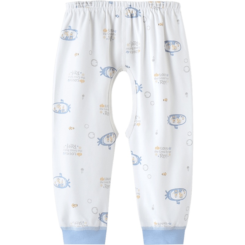 童泰四季新款婴儿裤子3-18月男女宝宝单裤婴幼儿开裆纯棉家居裤