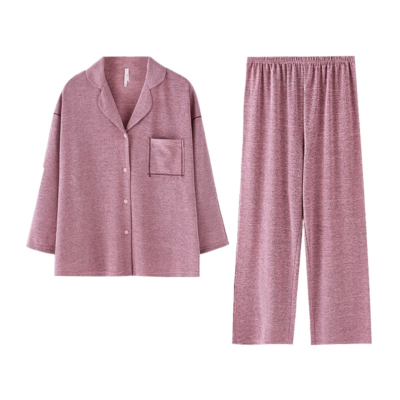 安之伴情侣睡衣男女士春秋季长袖开衫简约休闲青年宽松家居服套装