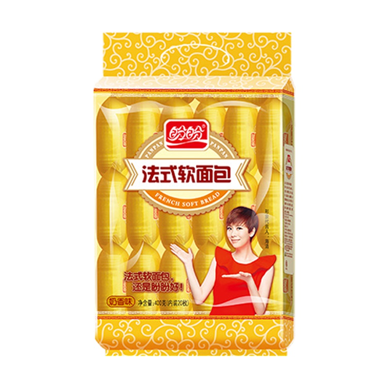 盼盼法式软面包400g含20枚奶香味营养早餐蛋糕点心零食整箱