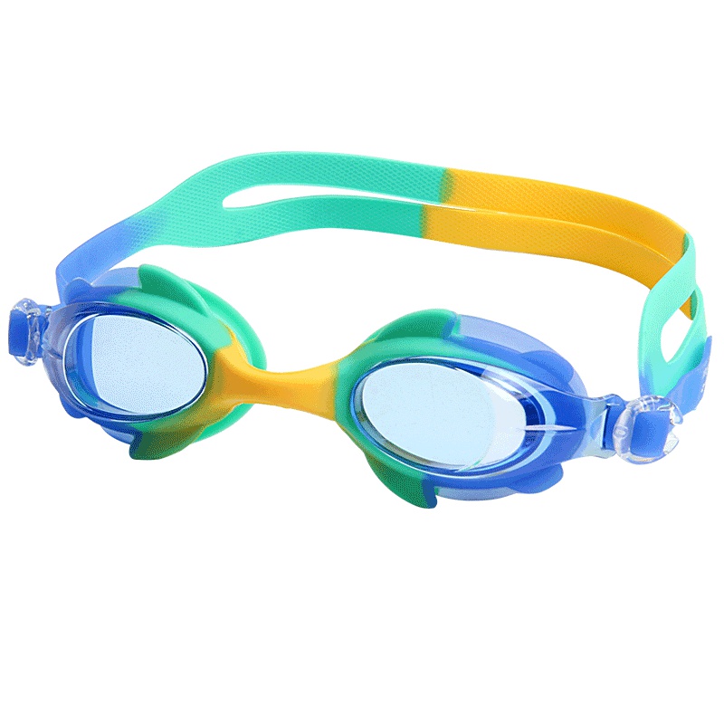 号手儿童泳镜大框高清防水防雾电镀游泳眼镜中大小男女童炫彩护目