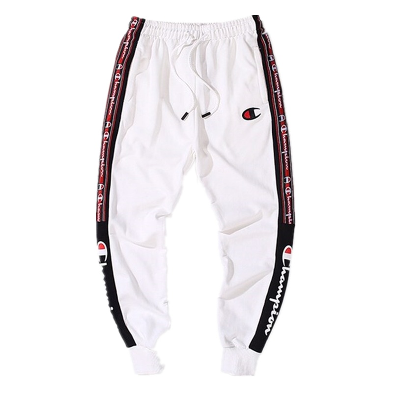 Champion冠军经典刺绣LOGO宽松休闲长款卫裤春秋情侣拼接撞色纯棉束脚裤