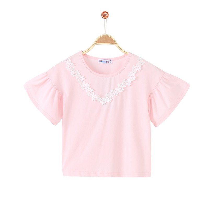 铅笔俱乐部童装2019夏季女童T恤短袖儿童圆领T恤上衣中大童短袖T