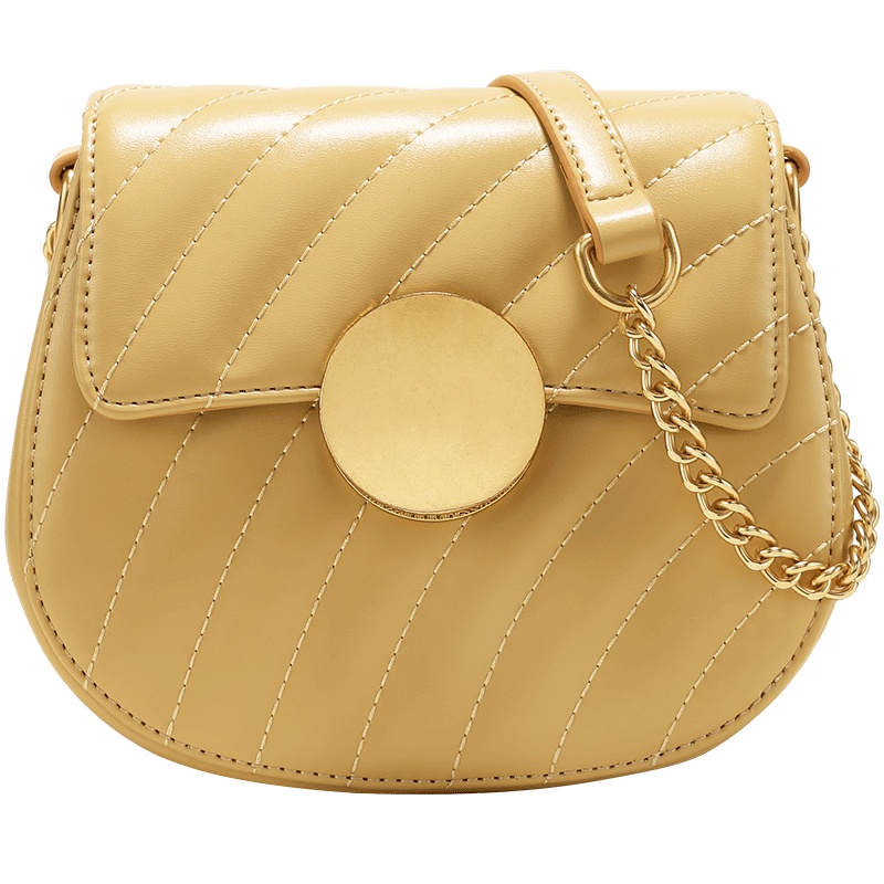 包包女2019夏季新款网红同款简约百搭马鞍包ins单肩斜挎链条女包