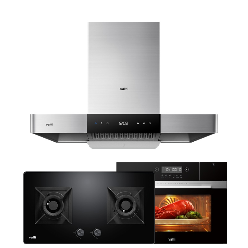 华帝(vatti)21m³吸力厨电套装欧式i11089+52B+23008天然气烟灶套餐抽油烟机灶具燃气灶蒸烤箱一体机