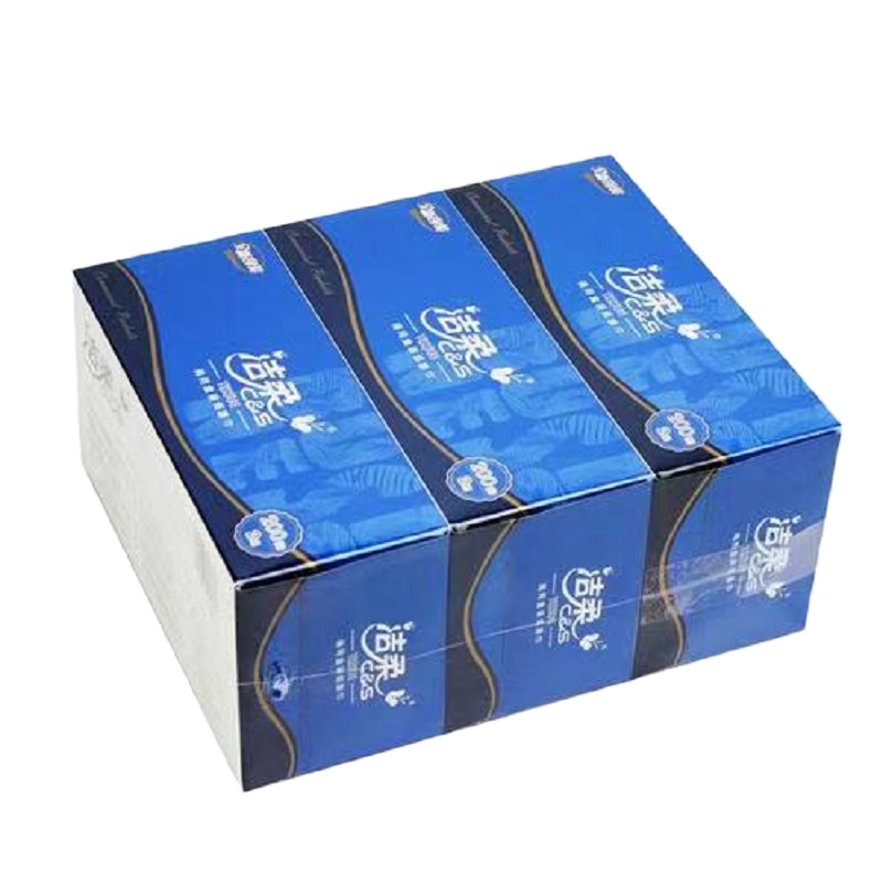 洁柔(C&S) 盒巾 CH013-02 洁柔商用200抽盒装纸面巾 200抽×2层 3包/提 单提装