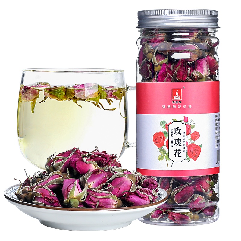 溢香醇 平阴玫瑰花茶无硫熏干玫瑰花女神茶大朵泡水玫瑰花茶40g/罐