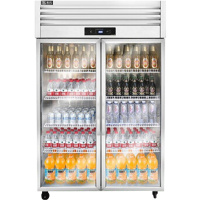 圣托(Shentop)厨房展示柜冷藏冰箱 双门水果蔬菜保鲜柜 商用冰柜玻璃门蛋糕饮料柜 STLN-ZC22