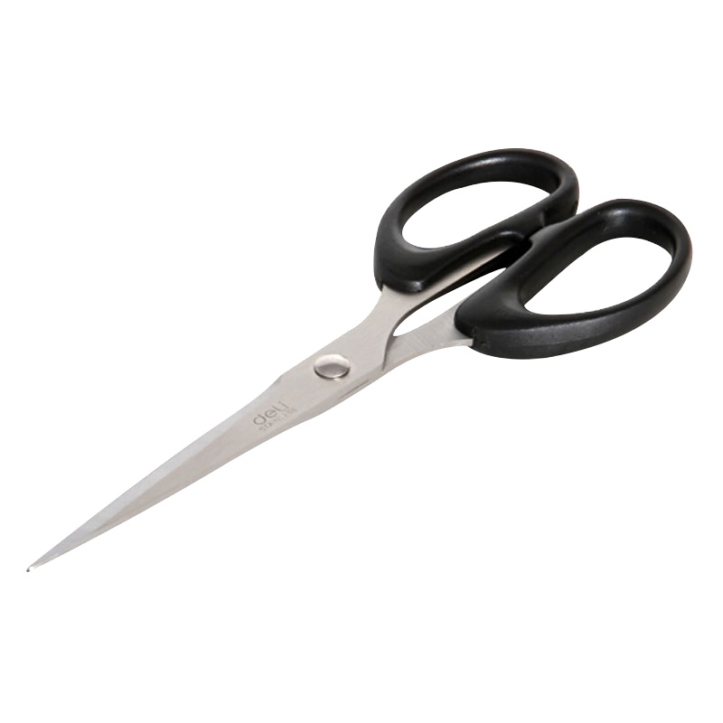 得力6034 160mm小号办公生活剪刀 黑色