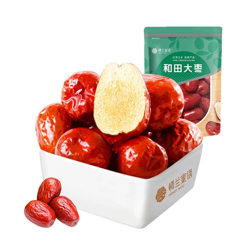 [楼兰蜜语_二等和田大枣500g]新疆特产大红枣干果零食