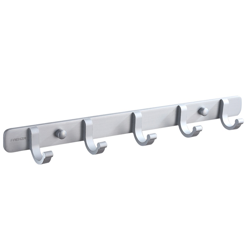 法恩莎卫浴 毛巾挂钩太空铝卫生间挂衣服排钩浴室壁挂衣帽钩墙壁衣服钩